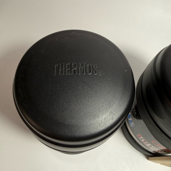 Thermos Stainless Steel Insulated Food Jars set of 2 Black Hot Cold Container - Picture 3 of 6